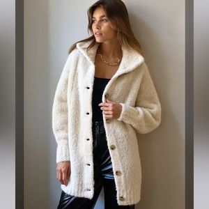 Wilfred Oversized Alpaca Cardigan in Pink